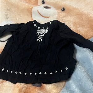 Carter's Black Top with White Embroidery